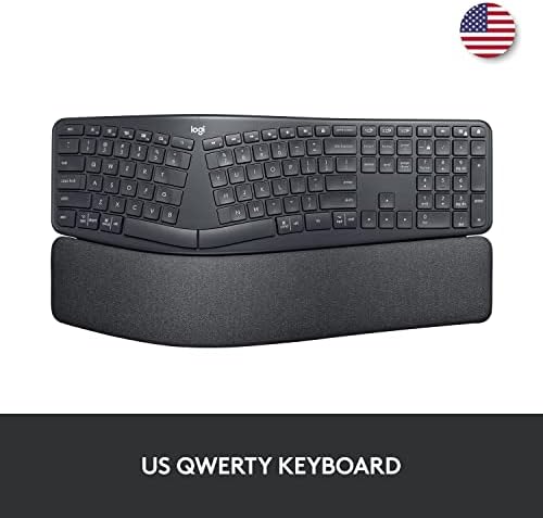 Logitech Ergo K860 Wireless Ergonomic Keyboard & Lift Vertical Ergonomic Mouse, Wireless, Bluetooth or Logi Bolt USB Receiver, Quiet clicks, 4 Buttons - Graphite