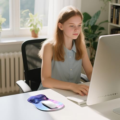 EooCoo Mouse Pad with Gel Wrist Rest, Ergonomic Mousepad Wrist Alignment