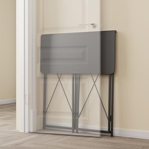 Folding Standing Desk, 39" Foldable Standing Desk, Collapsible Small Sit Stand Desk for Walking Pad Treadmill Home Office Living Room and Bedroom, 19.68" D x 39.37" W x 43.3" H, Black