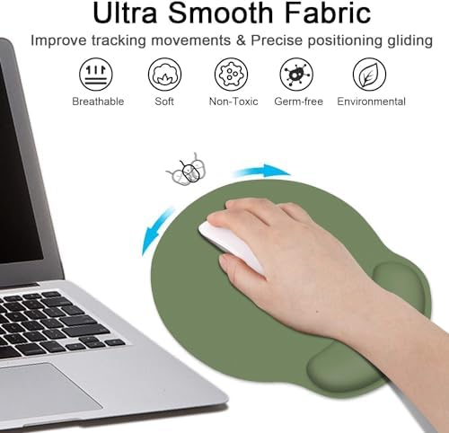 Britimes Ergonomic Mouse Pad Set with Wrist Rest, Green