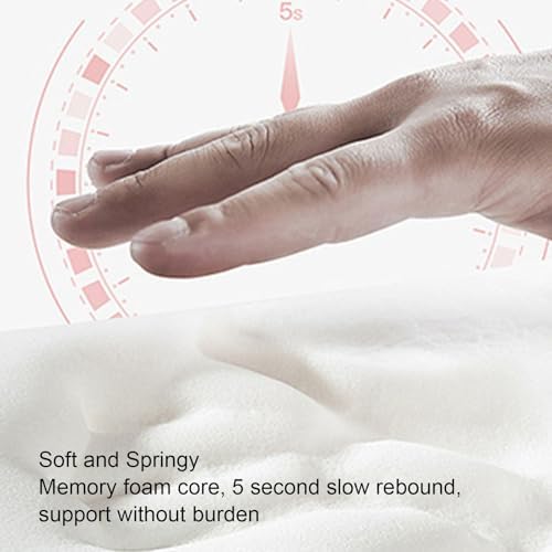 Cervical Neck Pillow, Memory Foam Ergonomic Cervical Neck Support Sleeping Pillow Slow Rebound with Washable Cover, Four Zones for Side Back Stomach Sleepers (White 52*30*10) (White 52*30*10)
