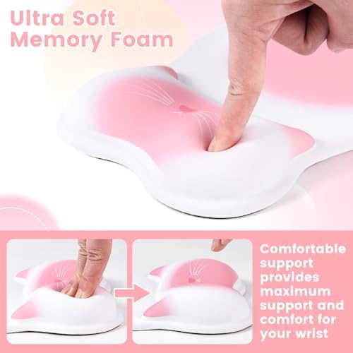 Ergonomic Mouse Pad with Wrist Rest,Cute Memory Foam Mousepad Wrist Support