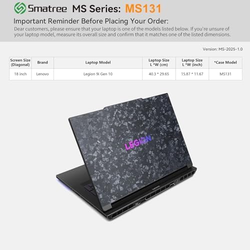 Smatree MS131 Hard EVA Case with Stand for 18 inch Lenovo Legion 9i Gen10