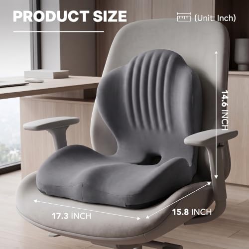 Ergonomic Memory Foam Seat Cushion with Back Support