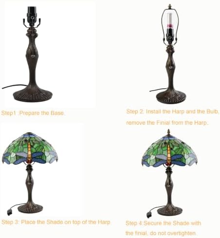 Table Lamp Compatible with Tiffany Style Green Dragonfly Lamp