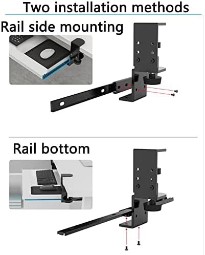 Desk Keyboard Holder,Computer Keyboard Stand, C Clamp Keyboard Tray,Clamp-on Shelf Pull Out Platform, Height Adjustable Keyboard Platform Under Desk (Walnut 64cm)