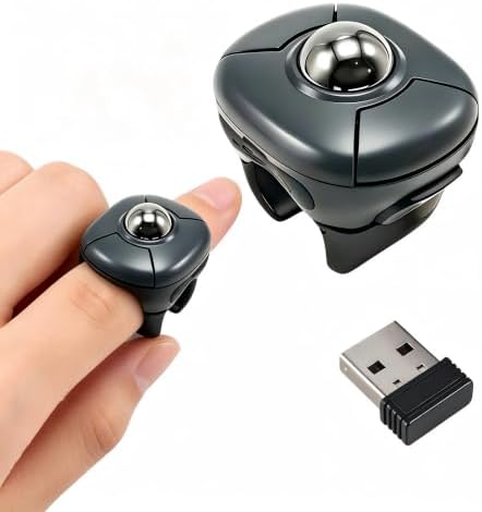 elec Space Wireless Ring Mouse - Creative Air Finger Trackball for Tablets & Phones, Bluetooth & 2.4G Connectivity, Ideal for Video Streaming, Remote Photography, and Music Control