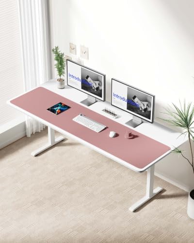 YSAGi Leather Desk Protector, Office Mat, Large Mouse Mat, Non-Slip PU Leather Blotter, Laptop Desk Mat, Waterproof Writing Pad for Office and Home(Pale Mauve, 63" x 17.2")