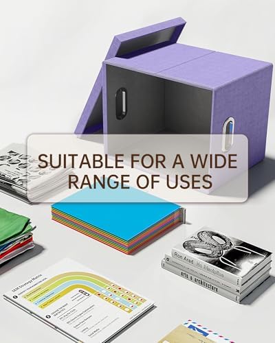 Oterri File Organizer, File Box, File Cabinet for Letter File Folder Storage, Hanging File Organizer for Office/Decor/Home,Document Organizer, 1 Pack, Lavender-Box Only