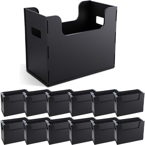 12 Pcs Portable Desktop File, Filing Organizer, Black