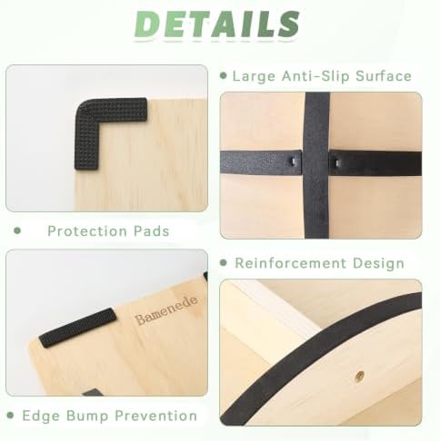 Professional Wooden Balance Board for Adults-Anti-Slip 350LBS Wobble Board for Physical Therapy Standing Desk Core Strength-Rocker Board Balancing Board