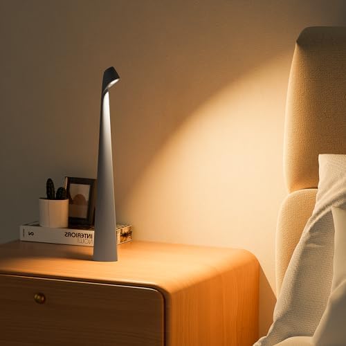 HAPYGI Cordless Rechargeable Reading Metal Table Lamp, 3-Level Brightness