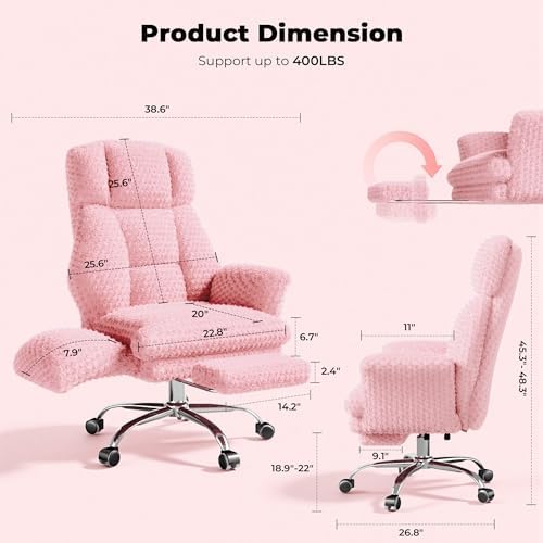 Big and Tall Office Chair with Foot Rest & Flip Armrests