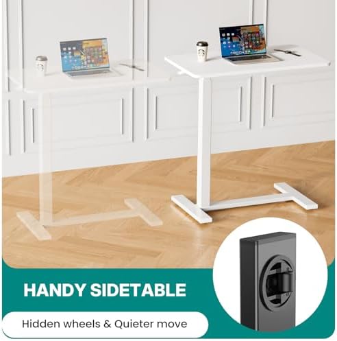 OLIXIS Bedside Table, Mobile Standing Desk, Bed Table for Apartment