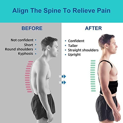 Posture Corrector for Men and Women,Adjustable Back Brace for Upper and Lower Back Pain Relief - Improve and Neck,Shoulder,Back Relieve XL(37"-42")