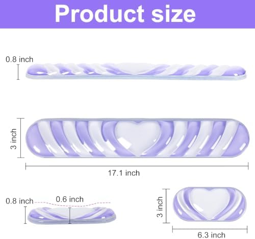 L-SPOUTTO Purple Cute Ergonomic Gel Wrist Rest for Mouse and Keyboard,Heart