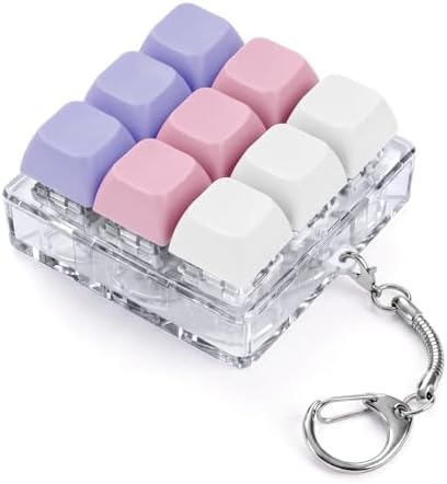 Keyboard Fidget Toy, Creamy Fidget Clicker Keyboard Fidget Keychain, Button Fidget Gifts for Adults, Boost Focus & Ease Anxiety Anywhere — Perfect Stress-Relief Gift (3×3 Grid Layout S)