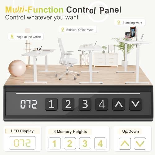 Furmax 55 Inches Electric Standing Desk, Home Office Desk with Phone Holder