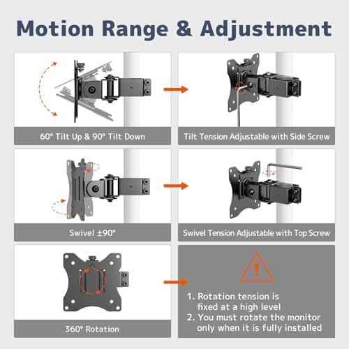 PUTORSEN VESA Pole Mount for 17”- 32” Screens, Fits 1.377" Diameter Pole