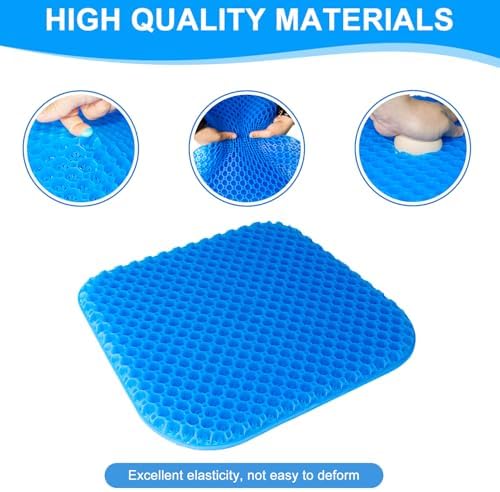 EVEME Gel Seat Cushion for Long Sitting with Handle-Large & Thick & Soft & Breathable-Gel Cushion for Wheelchair, Gel Chair Cushion for Hip Pain, Gel Seat Cushion for Office Chair