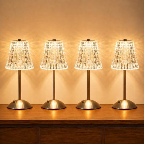 Nusogon 4 Pack Rechargeable Cordless Table Lamp, Touch Control Desk Lamp
