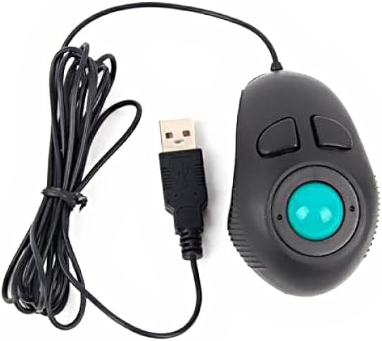 Mobestech Portable Mini 4D Trackball USB Wired Handheld Ergonomic with Thumb- Scroll for Laptop and Desktop Computer