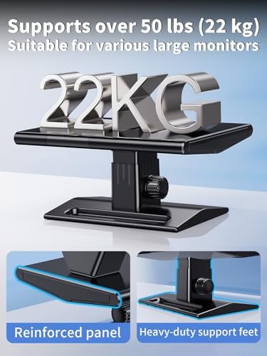 Computer Monitor Stand Riser for Desk,5.7-6.5 Inches Height Adjustable with Storage Drawer & Phone Holder,Workspace Desktop Organizer Monitor Stands Risers Shelf for Computer,Laptop,Printer,TV