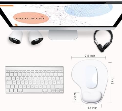 JIKIOU Ergonomic Mouse Pad with Gel Wrist Rest 2 Pack, Portable Small Blank