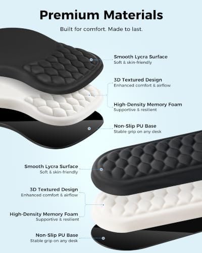 Ergonomic Wrist Support Set for Keyboard and Mouse, Sloped Mouse Pad