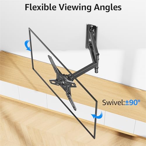 MOUNTUP Full Motion TV Wall Mount for Most 14-42 Inch LED LCD Flat Screen TVs & Monitors, Swivel Tilt Extension Rotation Wall Mount TV Bracket with Articulating Arm, Max VESA 200x200mm, up to 44 lbs