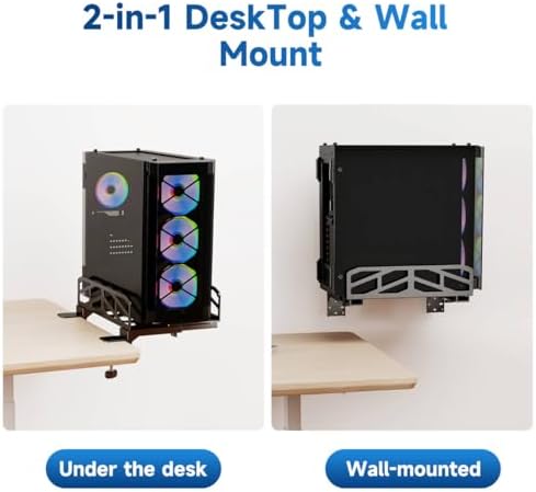 Pholiten Clamp-on Desk Extender PC Mount Holder, 7.28-11.8 inch