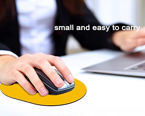 Small Mouse Pad, Portable, Waterproof and Non-Slip Rubber Bottom, Unisex, Wireless Mouse, Laptop Keyboard Tray, Office Travel Yellow 5.5X7.5 Inch