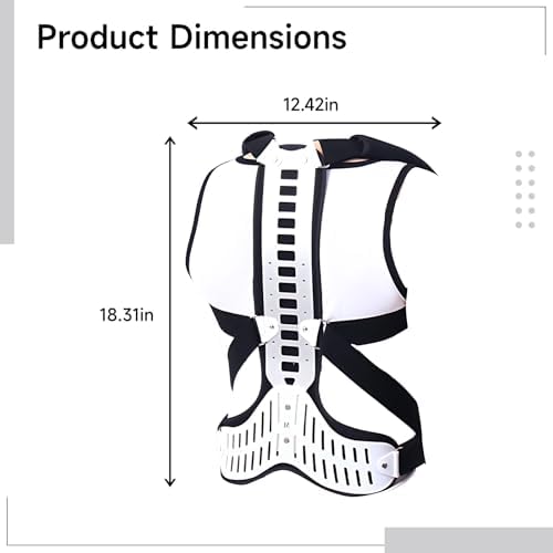 Back Posture Corrector, Hunchback Corrector For Kyphosis, Adjustable Back Brace With Aluminum Support, Women & Men, S