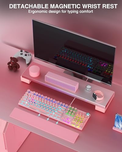 AULA F2088 Typewriter Style Mechanical Gaming Keyboard Wired, 104 Keys
