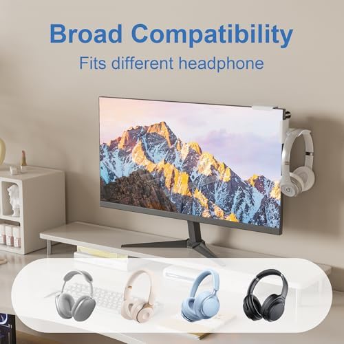 Headphone Holder for Screen (White)