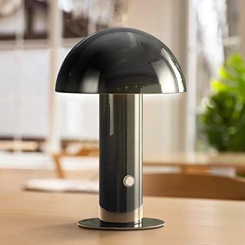 JONATHAN Y Boletus Mushroom Desk Lamp 10.75" Metal LED, Black
