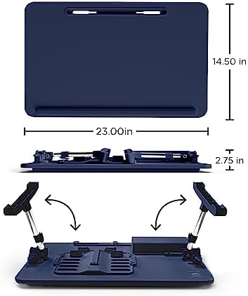 Limitless TotalDesk Portable Workstation and Lap Desk with Adjustable Height & Tilt (Navy)