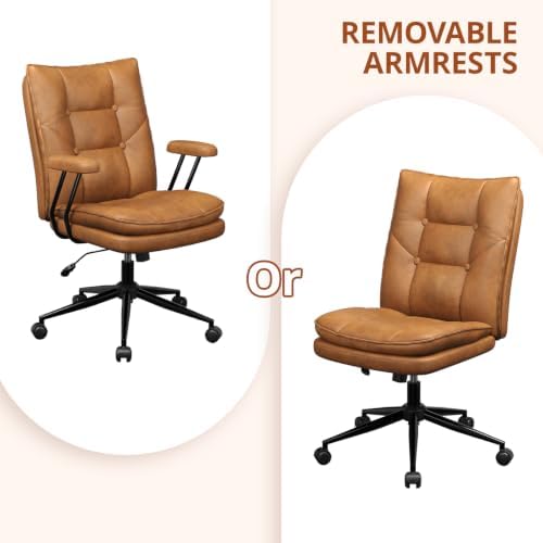Ergonomic Home Office Chair Leather Desk Chairs with Adjustable Height