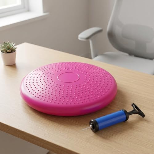 Happyyami Balance Disc 1 Piece Inflatable PVC Wobble Seat Cushion with Pump