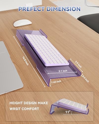 Acrylic Computer Keyboard Wrist Rest Stand for Desktop, Keyboard Riser