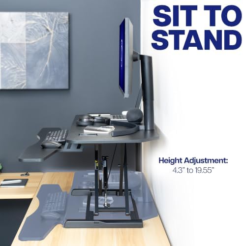 VIVO Black 48 in Corner Standing Desk Converter, DESK-V048KL