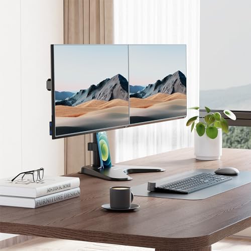 Mount-It! Dual Monitor Desk Stand Mount for 2 Screens VESA 75x75 & 100x100