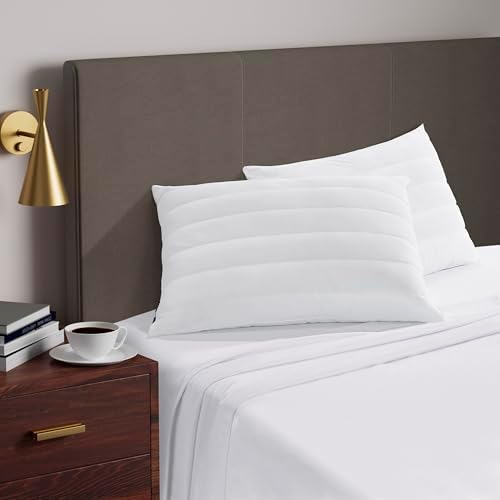Serta Down Illusion Soft/Medium Cooling Bed Pillows,Standard/Queen (2 Pack)