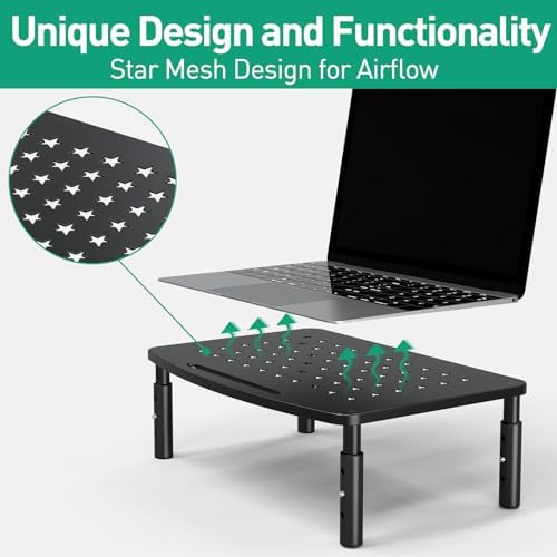 Zimilar 2 Pack Monitor Stands Risers, 3 Height Adjustable Monitor Riser