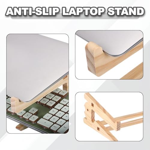 PATIKIL Wooden Laptop Stand 2Pack Dual-Use Laptop Stand Vertical for 10-18