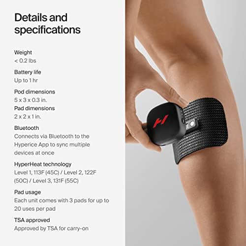 Hyperice Venom Go Compact Wearable Heat and Vibration Therapy TSA Approved