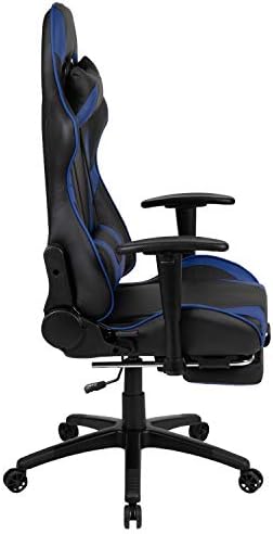 Flash Furniture LeatherSoft Reclining Ergonomic Gaming Chair, Blue