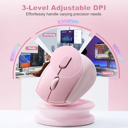 YUNZII C2 Silicone Wireless Mouse 1600 DPI Optical 2.4GHz (Pink)