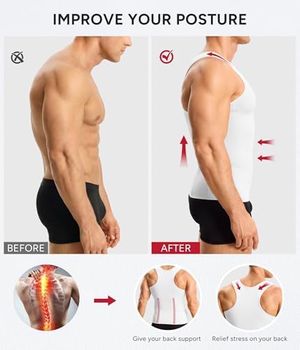 Nebility Compression Shirt Men Fajas Hombres Shapewear Tank Top Body Shaper