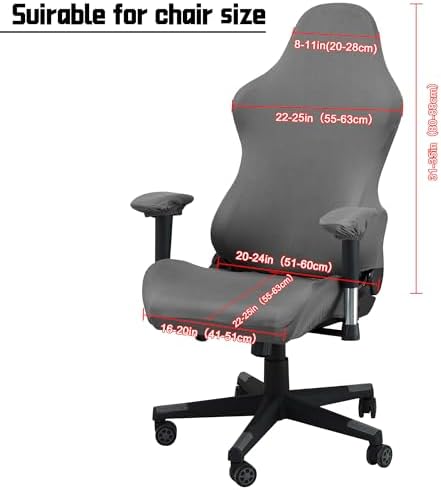 Gaming Chair Covers,Stretchable Computer Chair Cover,Ergonomic Office Chair Cover,for Anti Cat Scratch Protection of Computer Gamer Chair Slipcovers,Racing Chair Covers (Only Covers,No Chair,Gray)